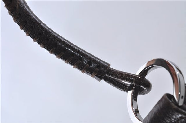 Authentic GUCCI Shoulder Bag Purse GG Canvas Leather 115003 Brown 6194D