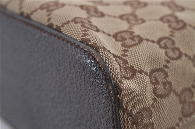 Authentic GUCCI Shoulder Bag Purse GG Canvas Leather 115003 Brown 6194D