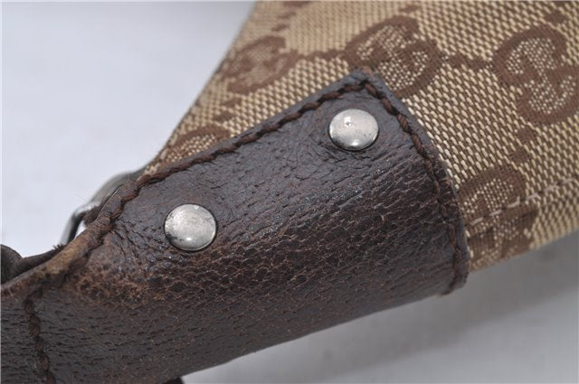 Authentic GUCCI Shoulder Bag Purse GG Canvas Leather 115003 Brown 6194D