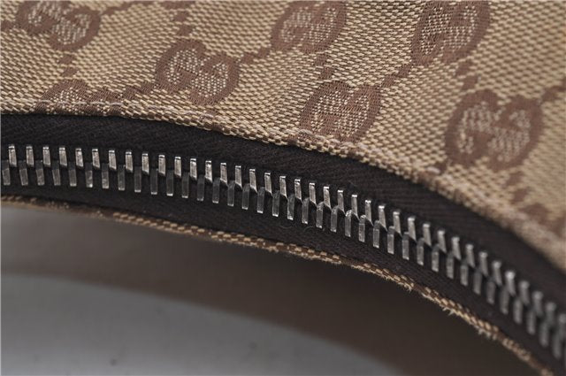 Authentic GUCCI Shoulder Bag Purse GG Canvas Leather 115003 Brown 6194D