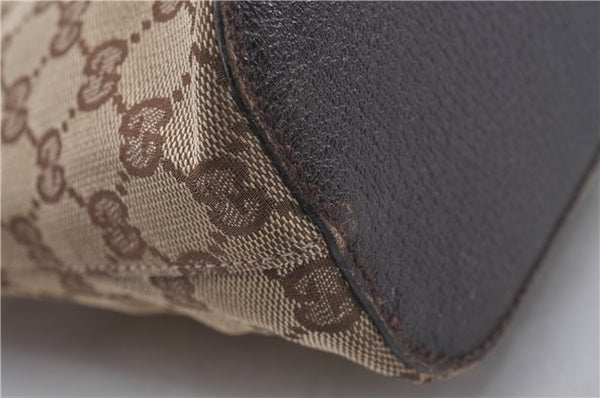 Authentic GUCCI Shoulder Bag Purse GG Canvas Leather 115003 Brown 6194D