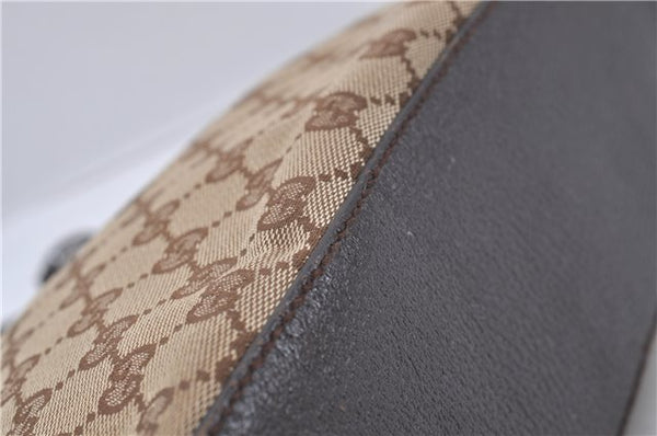 Authentic GUCCI Shoulder Bag Purse GG Canvas Leather 115003 Brown 6194D