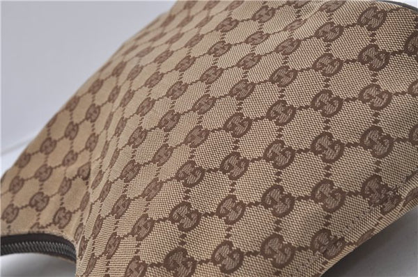 Authentic GUCCI Shoulder Bag Purse GG Canvas Leather 115003 Brown 6194D