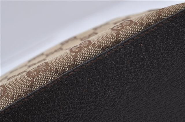 Authentic GUCCI Shoulder Bag Purse GG Canvas Leather 115003 Brown 6194D