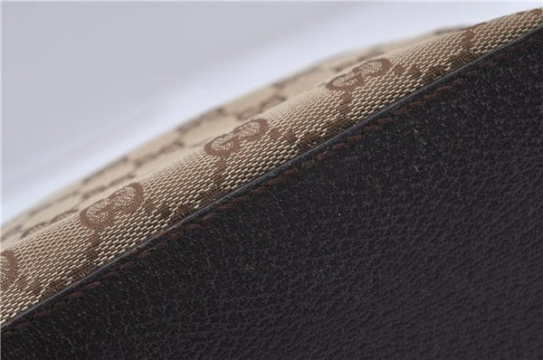 Authentic GUCCI Shoulder Bag Purse GG Canvas Leather 115003 Brown 6194D