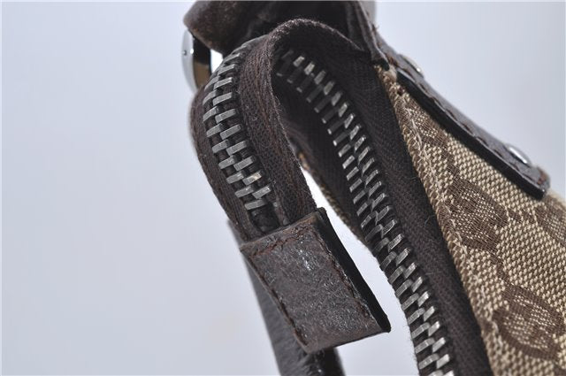 Authentic GUCCI Shoulder Bag Purse GG Canvas Leather 115003 Brown 6194D