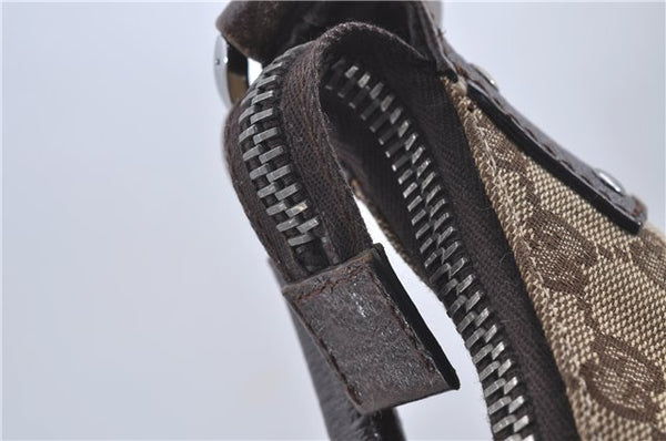 Authentic GUCCI Shoulder Bag Purse GG Canvas Leather 115003 Brown 6194D