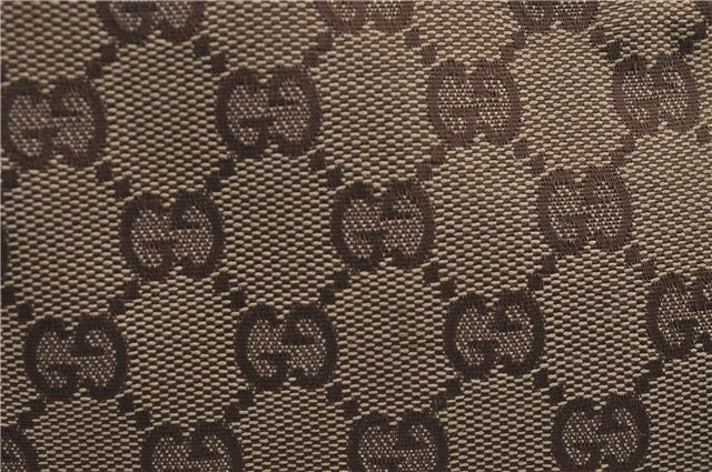 Authentic GUCCI Shoulder Bag Purse GG Canvas Leather 115003 Brown 6194D