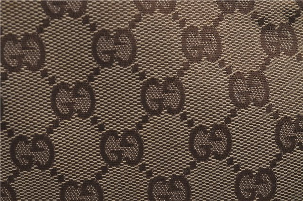 Authentic GUCCI Shoulder Bag Purse GG Canvas Leather 115003 Brown 6194D