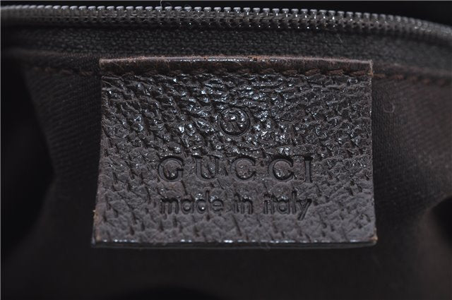 Authentic GUCCI Shoulder Bag Purse GG Canvas Leather 115003 Brown 6194D
