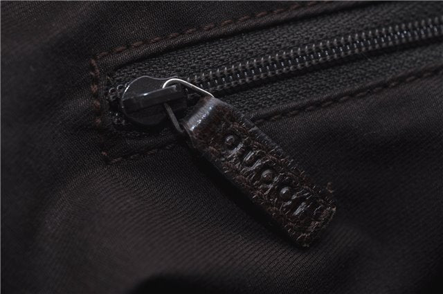 Authentic GUCCI Shoulder Bag Purse GG Canvas Leather 115003 Brown 6194D