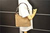 Authentic GUCCI Shoulder Bag Purse GG Canvas Leather 115003 Brown 6194D