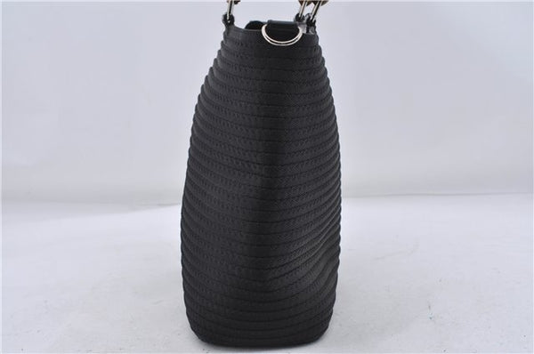 Authentic GUCCI Bamboo 2Way Shoulder Hand Bag Nylon Leather Black 6195D