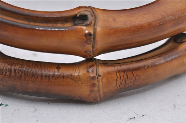 Authentic GUCCI Bamboo 2Way Shoulder Hand Bag Nylon Leather Black 6195D