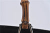 Authentic GUCCI Bamboo 2Way Shoulder Hand Bag Nylon Leather Black 6195D