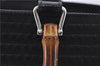 Authentic GUCCI Bamboo 2Way Shoulder Hand Bag Nylon Leather Black 6195D