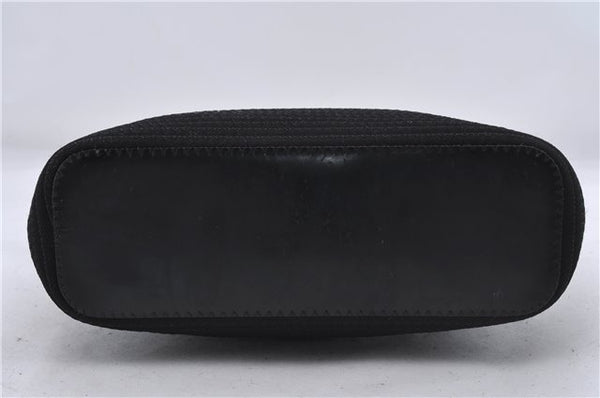 Authentic GUCCI Bamboo 2Way Shoulder Hand Bag Nylon Leather Black 6195D