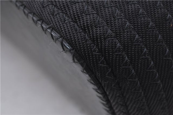 Authentic GUCCI Bamboo 2Way Shoulder Hand Bag Nylon Leather Black 6195D