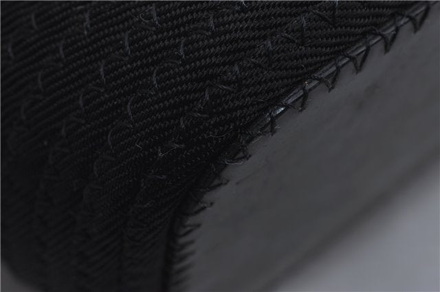 Authentic GUCCI Bamboo 2Way Shoulder Hand Bag Nylon Leather Black 6195D