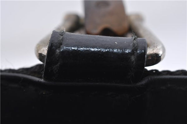 Authentic GUCCI Bamboo 2Way Shoulder Hand Bag Nylon Leather Black 6195D