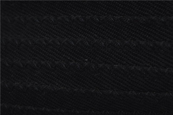 Authentic GUCCI Bamboo 2Way Shoulder Hand Bag Nylon Leather Black 6195D