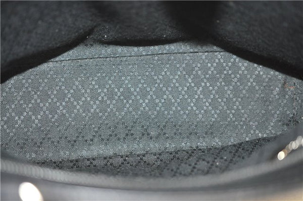 Authentic GUCCI Bamboo 2Way Shoulder Hand Bag Nylon Leather Black 6195D