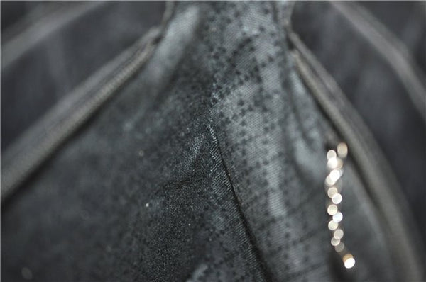 Authentic GUCCI Bamboo 2Way Shoulder Hand Bag Nylon Leather Black 6195D