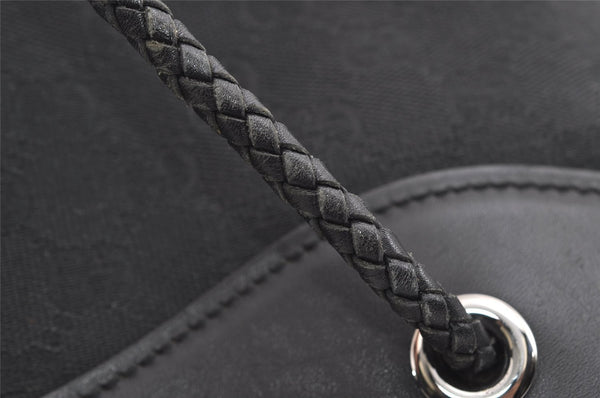 Authentic GUCCI Vintage Shoulder Tote Bag GG Canvas Leather 109141 Black 6195I