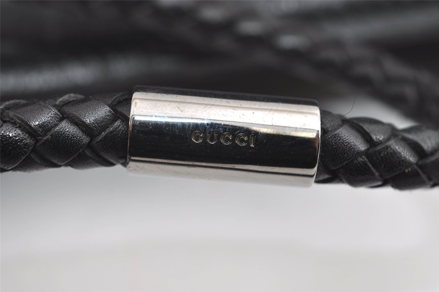 Authentic GUCCI Vintage Shoulder Tote Bag GG Canvas Leather 109141 Black 6195I