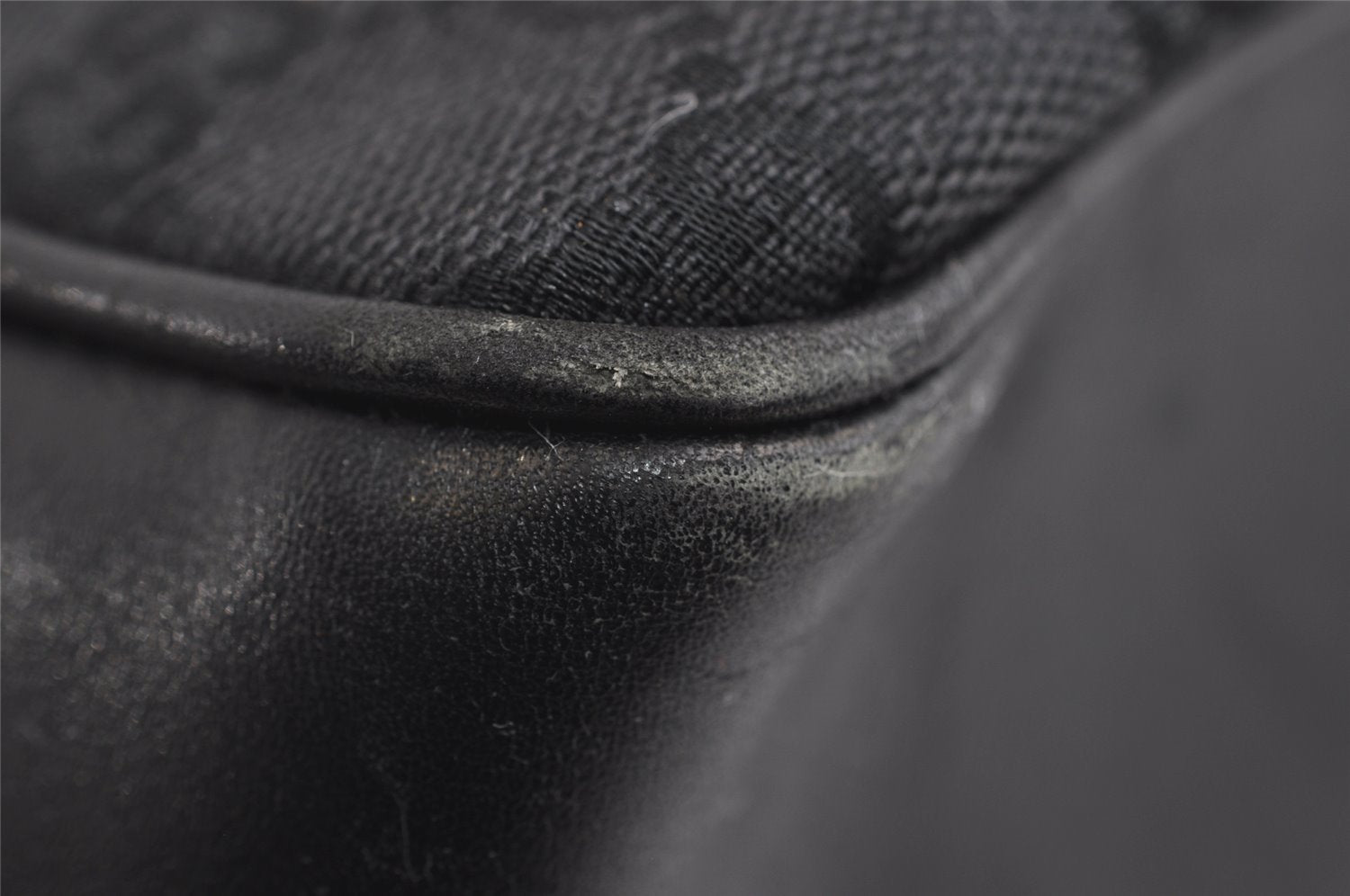 Authentic GUCCI Vintage Shoulder Tote Bag GG Canvas Leather 109141 Black 6195I