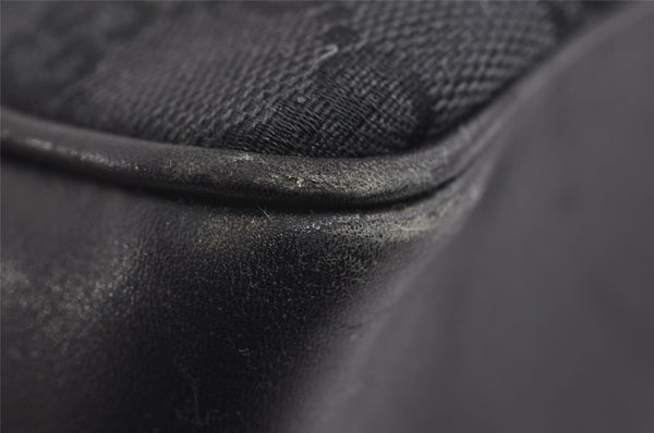 Authentic GUCCI Vintage Shoulder Tote Bag GG Canvas Leather 109141 Black 6195I