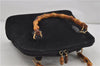 Authentic GUCCI Bamboo Shoulder Hand Bag Suede Leather Black 6196D