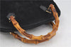Authentic GUCCI Bamboo Shoulder Hand Bag Suede Leather Black 6196D
