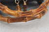 Authentic GUCCI Bamboo Shoulder Hand Bag Suede Leather Black 6196D