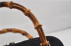 Authentic GUCCI Bamboo Shoulder Hand Bag Suede Leather Black 6196D