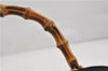 Authentic GUCCI Bamboo Shoulder Hand Bag Suede Leather Black 6196D