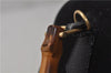 Authentic GUCCI Bamboo Shoulder Hand Bag Suede Leather Black 6196D