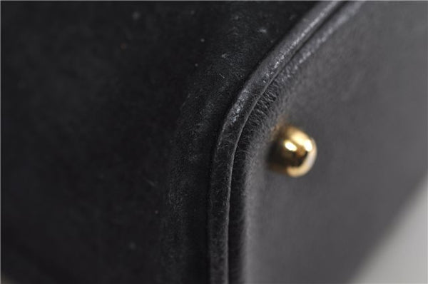 Authentic GUCCI Bamboo Shoulder Hand Bag Suede Leather Black 6196D