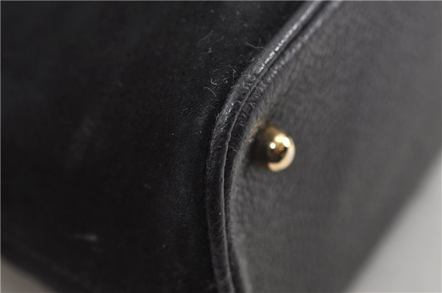 Authentic GUCCI Bamboo Shoulder Hand Bag Suede Leather Black 6196D