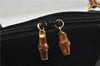 Authentic GUCCI Bamboo Shoulder Hand Bag Suede Leather Black 6196D