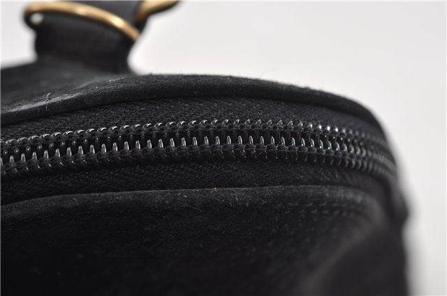 Authentic GUCCI Bamboo Shoulder Hand Bag Suede Leather Black 6196D