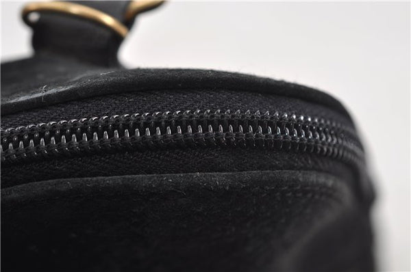 Authentic GUCCI Bamboo Shoulder Hand Bag Suede Leather Black 6196D