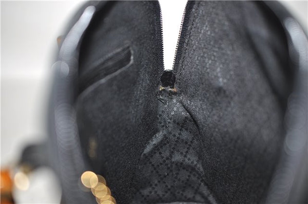 Authentic GUCCI Bamboo Shoulder Hand Bag Suede Leather Black 6196D