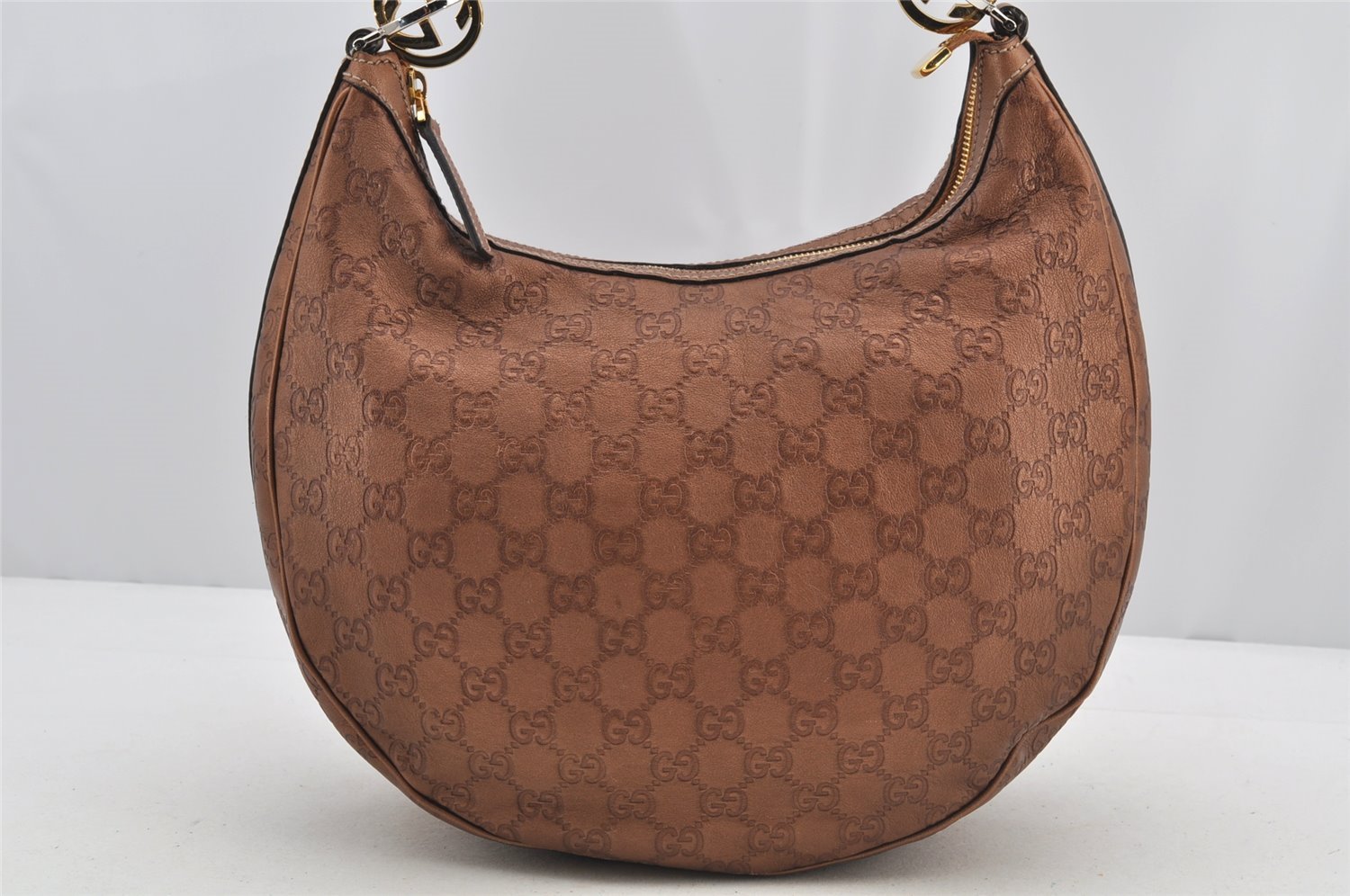 Authentic GUCCI Guccissima Twins Shoulder Hand Bag GG Leather 232962 Brown 6196I
