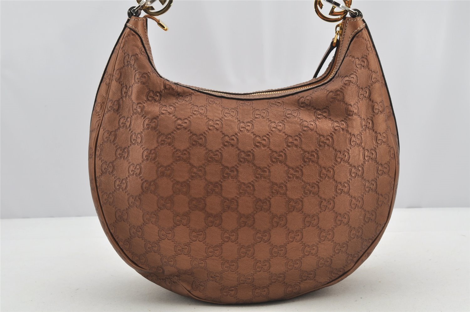 Authentic GUCCI Guccissima Twins Shoulder Hand Bag GG Leather 232962 Brown 6196I