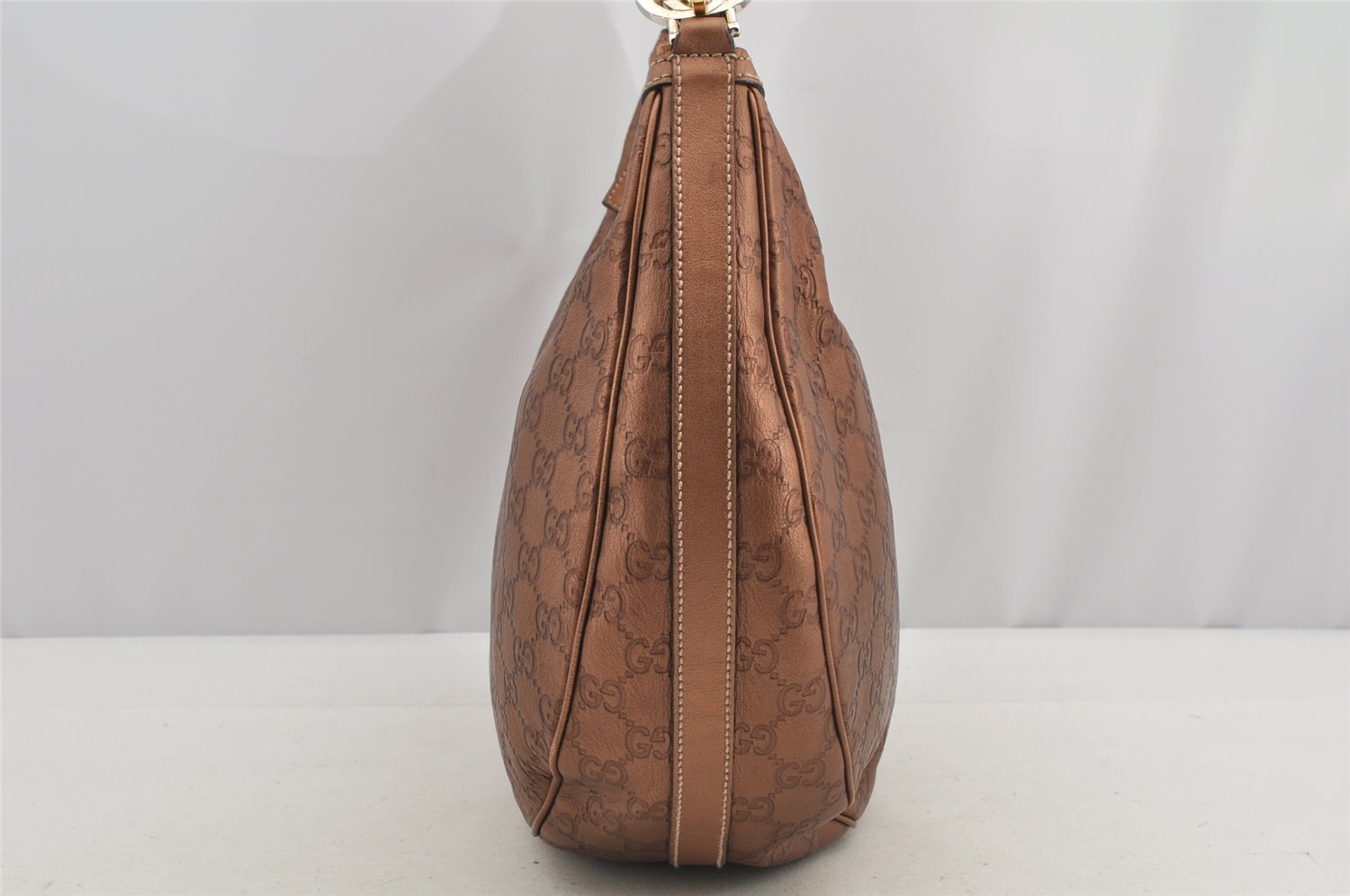 Authentic GUCCI Guccissima Twins Shoulder Hand Bag GG Leather 232962 Brown 6196I