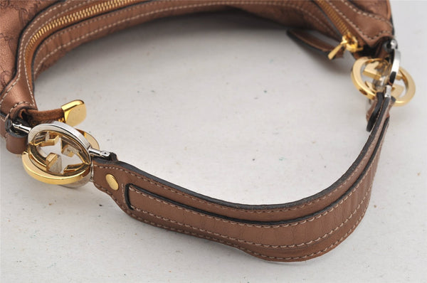 Authentic GUCCI Guccissima Twins Shoulder Hand Bag GG Leather 232962 Brown 6196I