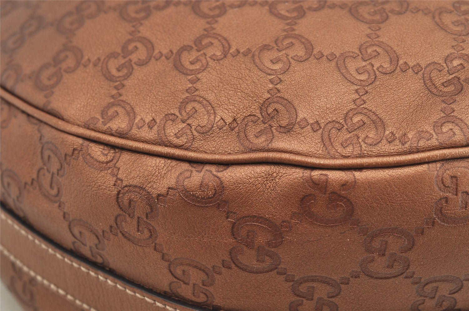 Authentic GUCCI Guccissima Twins Shoulder Hand Bag GG Leather 232962 Brown 6196I