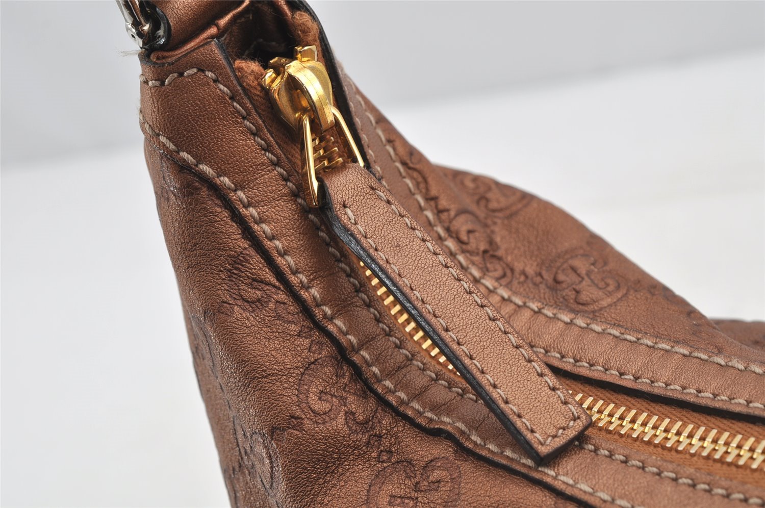 Authentic GUCCI Guccissima Twins Shoulder Hand Bag GG Leather 232962 Brown 6196I