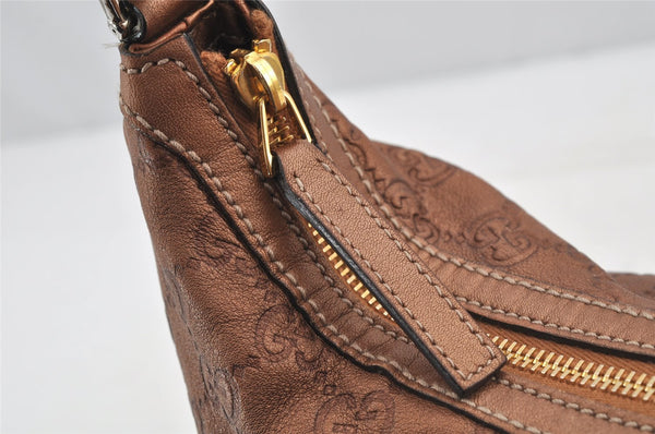 Authentic GUCCI Guccissima Twins Shoulder Hand Bag GG Leather 232962 Brown 6196I